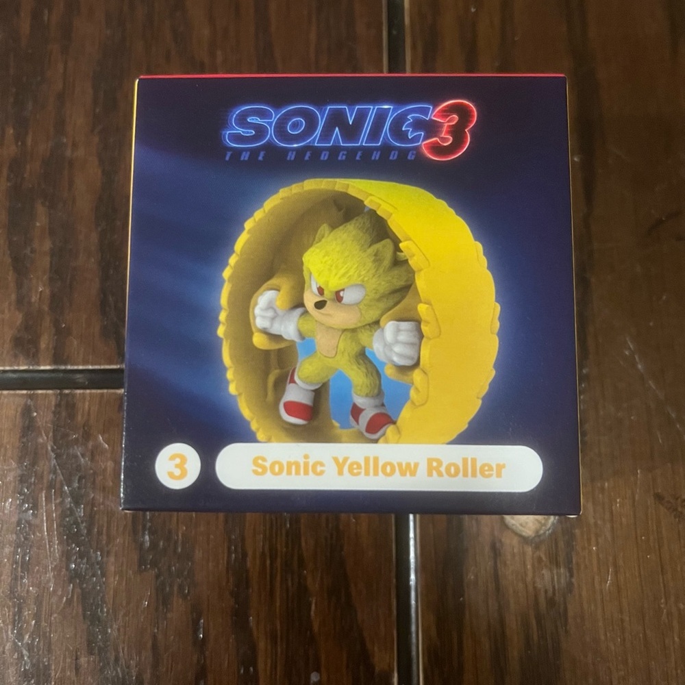 Sonic 3 The Hedgehog Sonic Yellow Roller McDonald's Happy Meal Toy